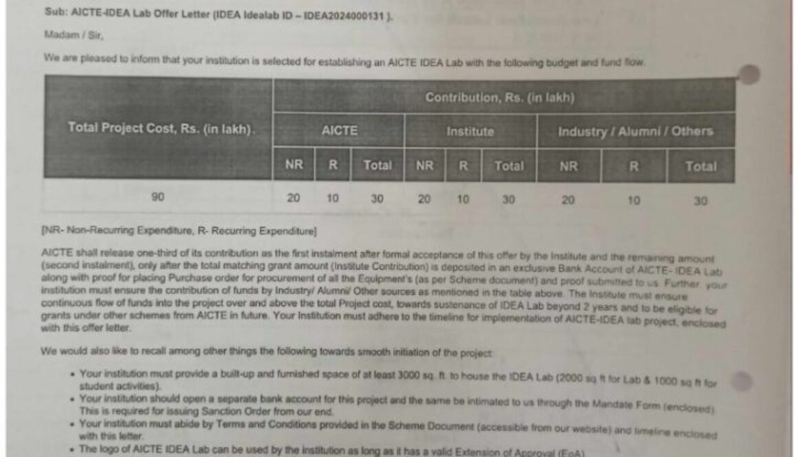 Dr. J.J Magdum College of Engineering The AICTE -Ideal Lab,Network Lab Offer Letter (Date-11/02/2025) Dr. J.J Magdum College of Engineering The AICTE -Ideal Lab,Network Lab Offer Letter (Date-11/02/2025)