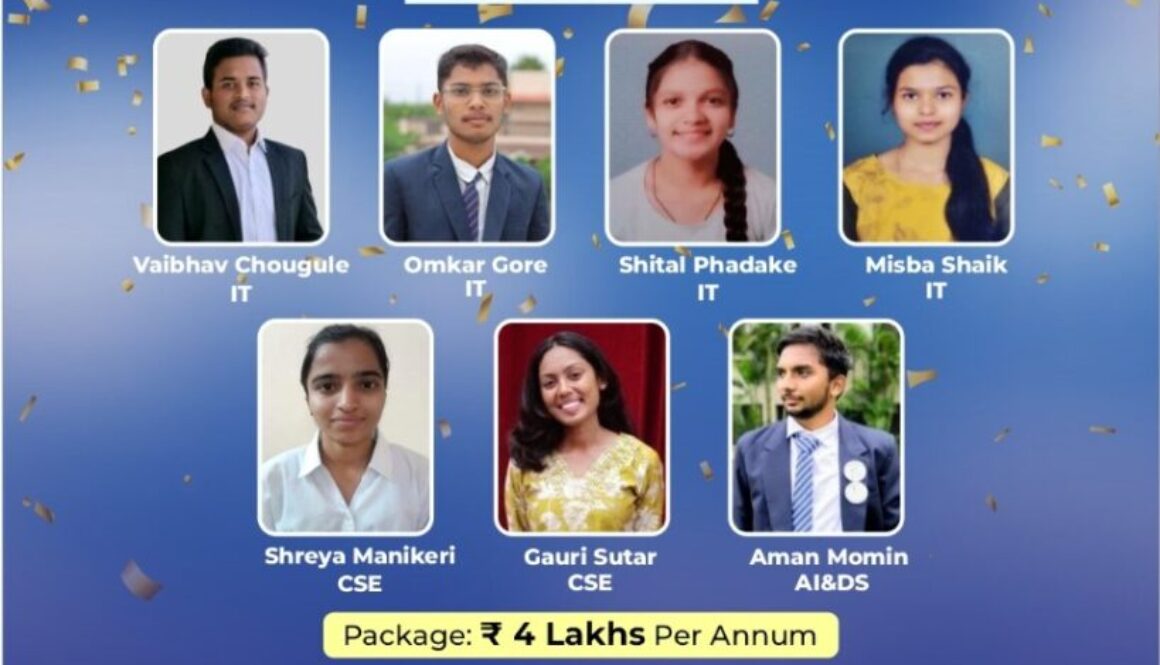 डॉ. जे. जे. मगदुम अभियांत्रिकी महाविद्यालयातील विद्यार्थ्यांची Sankey Solutions मध्ये निवड