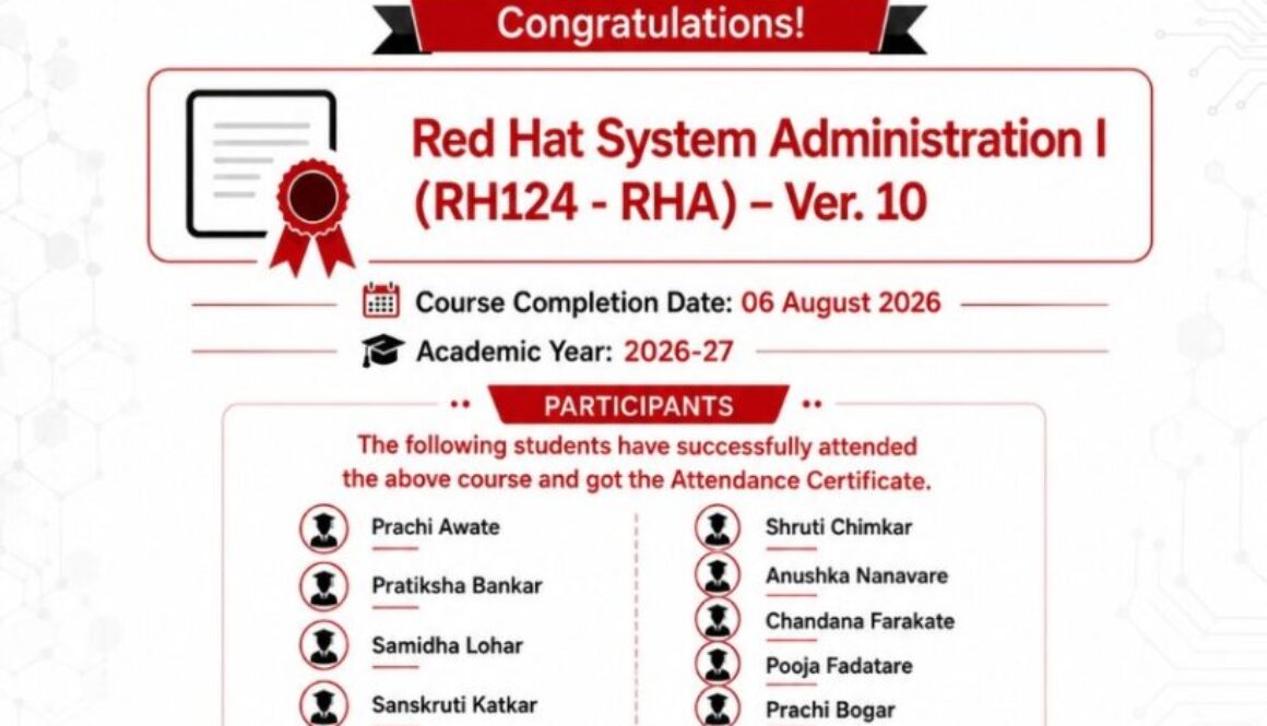 Red Hat RHA124 course completed